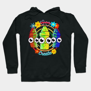 Primary Crayon Buddies Rainbow Border Hoodie